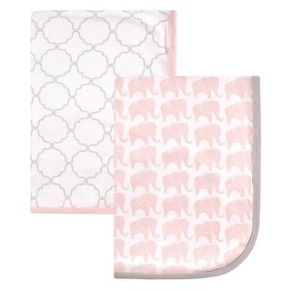 Hudson Baby Infant Girl Cotton Swaddle Blankets, Girl Elephant, One Size - Girl Elephant - One Size