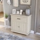preview thumbnail 3 of 5, Cruize Transitional Antique White 32-inch Wood 2-Shelf Hallway Cabinet by Furniture of America