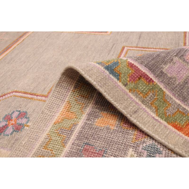 ECARPETGALLERY Hand-knotted Modern Oushak Grey Wool Rug - 9'11 x 13'10