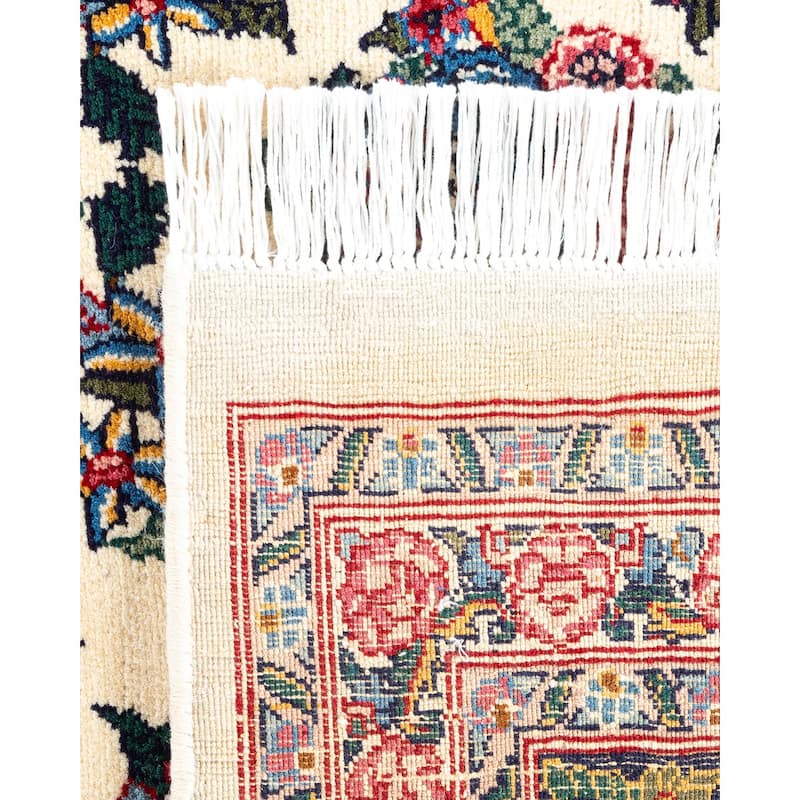 Overton Hand Knotted Wool Vintage Inspired Traditional Mogul Ivory Area Rug - 6' 2" x 9' 2"