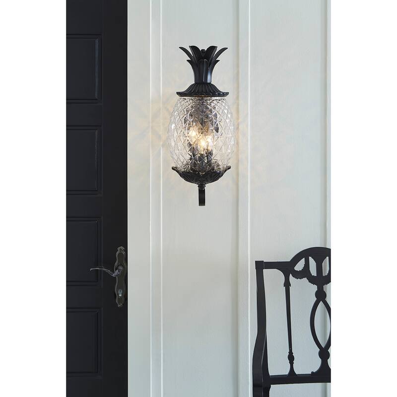 Lanai 3-light Outdoor Matte Black Wall Lantern