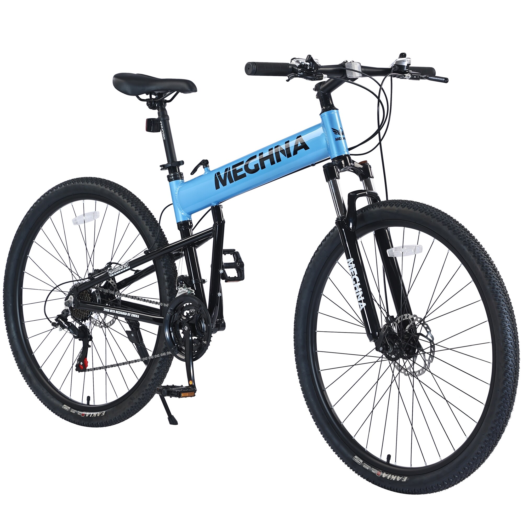 29-Inch Folding Mountain Bike with Aluminum Alloy Frame, 21-Speed
