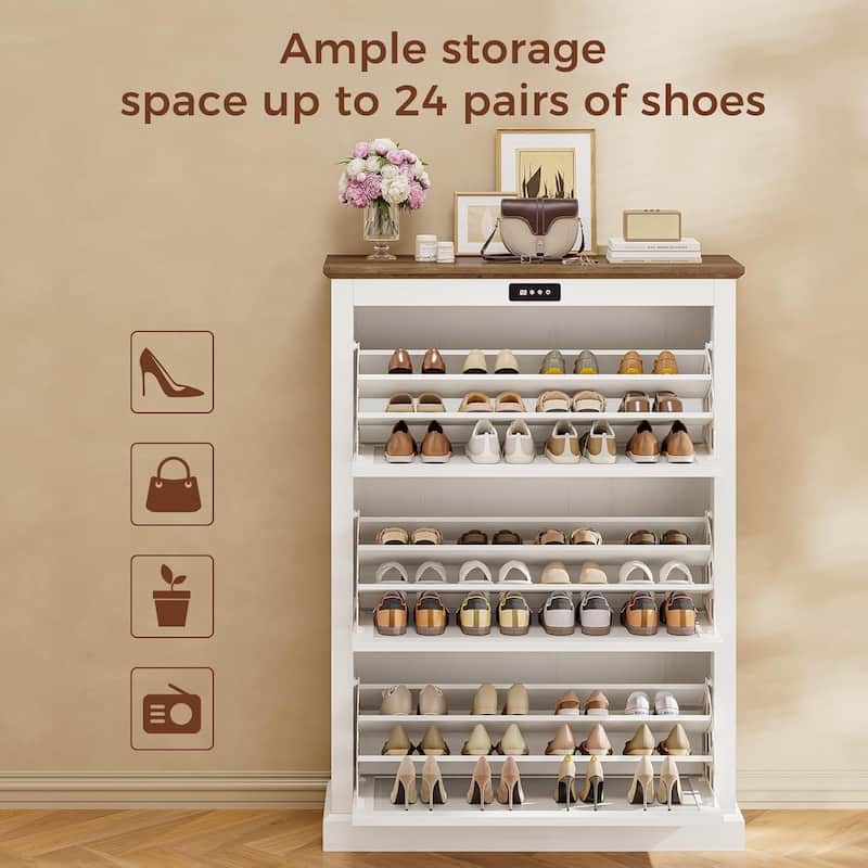 Shoe Storage Cabinet with Large Flip Drawers Shoe Rack Cabinet