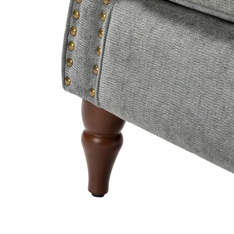 Indiges Comfy Upholstered Accent Armchair with Tufted Back Set of 2 for Bedroom Reading Office