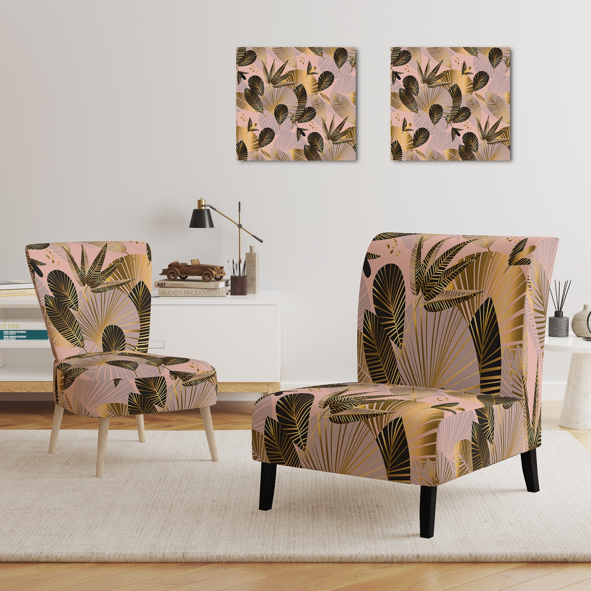Designart "Golden Foliage III" Upholstered Mid-Century - Picture 10 of 15