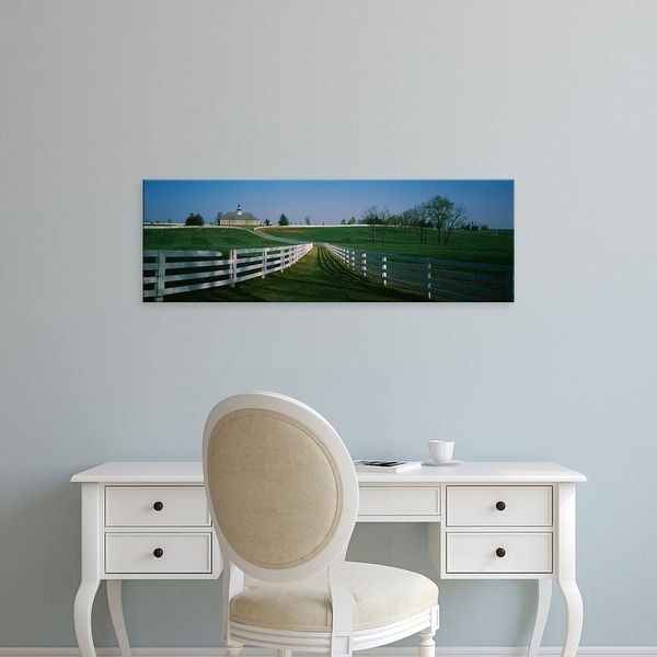 Easy Art Prints Panoramic Images's 'Fences around ranches, Lexington, Kentucky, USA' Premium Canvas Art