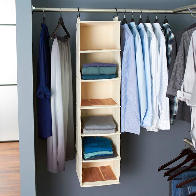 Household Essentials 6-Shelf Hanging Closet Organizer - 12.0"L x 12.0"W x 50.0"H
