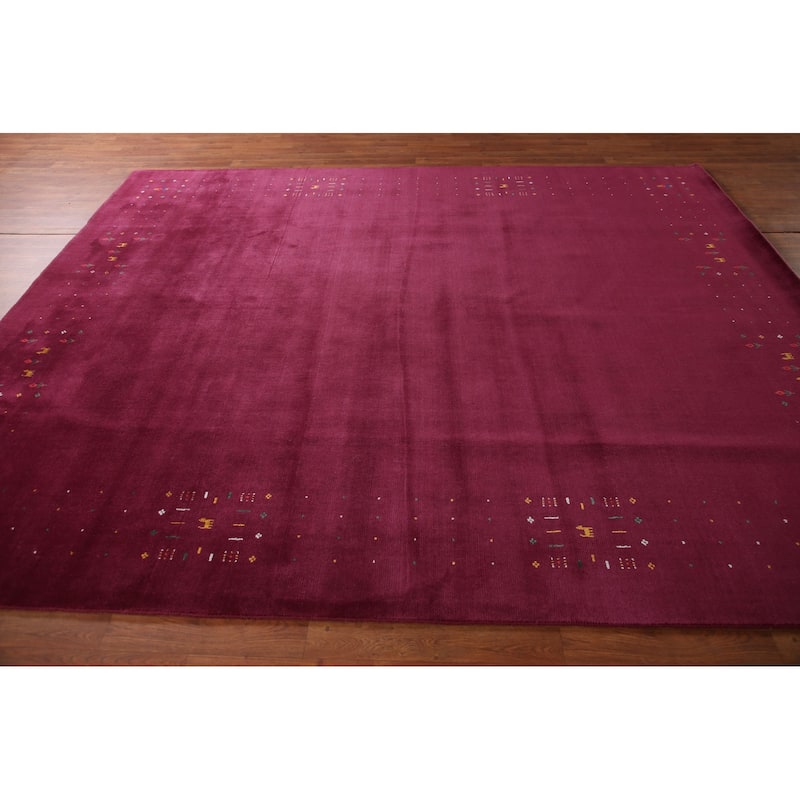Gabbeh Indian Area Rug Handmade Purple Wool Carpet - 8'2" x 9'8"
