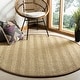 preview thumbnail 71 of 144, SAFAVIEH Natural Fiber Oceana Herringbone Seagrass Rug 6' x 6' Round - Natural/Dark Brown