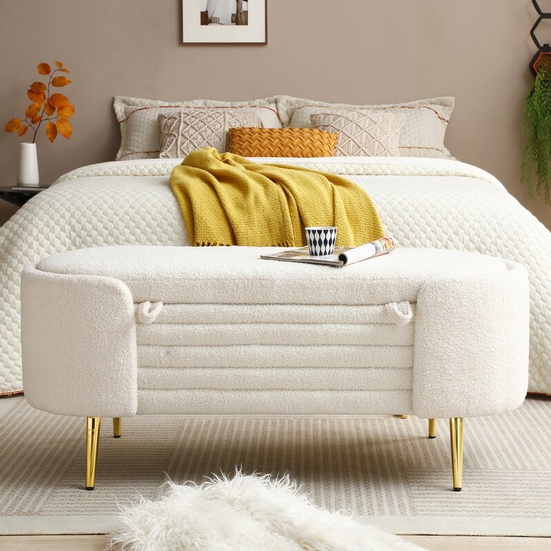 Foot of shop bed storage ottoman