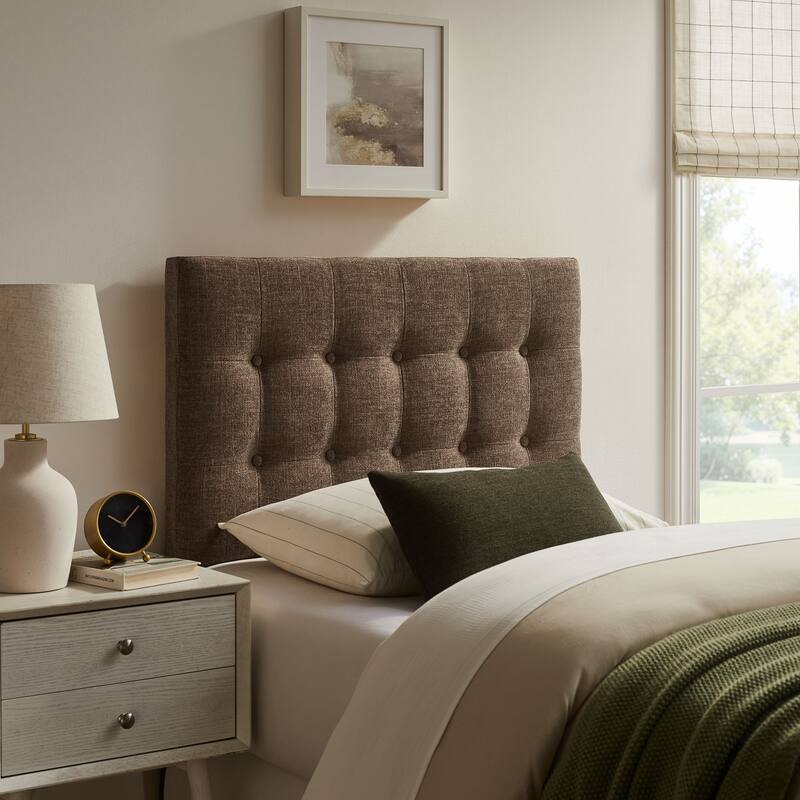 Emily Upholstered Fabric Headboard - Mocha - Twin