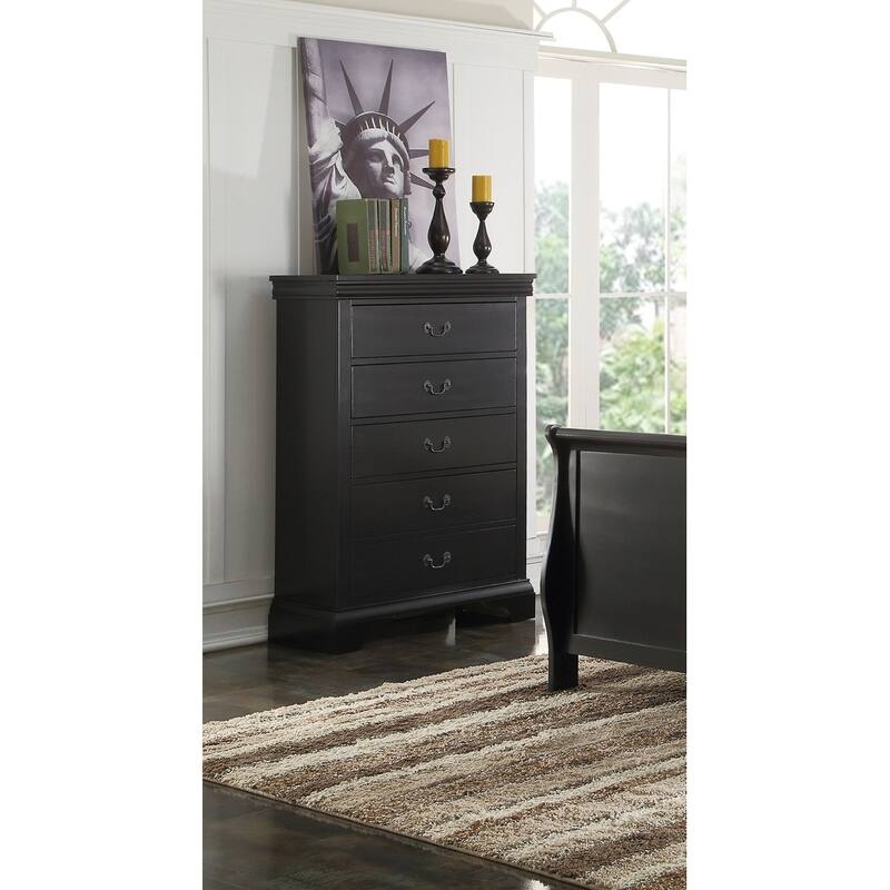 Contemporary Style,Bedroom Tall Chest Of Five Drawers,Solid Wood Storage Shelves,Sturdy Construction