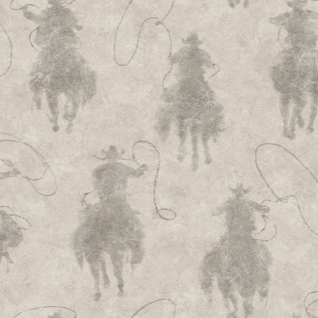 Stockman Silhouette Grey Wallpaper