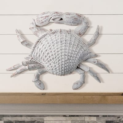 20" Resin 'Wicker' Crab Plaque