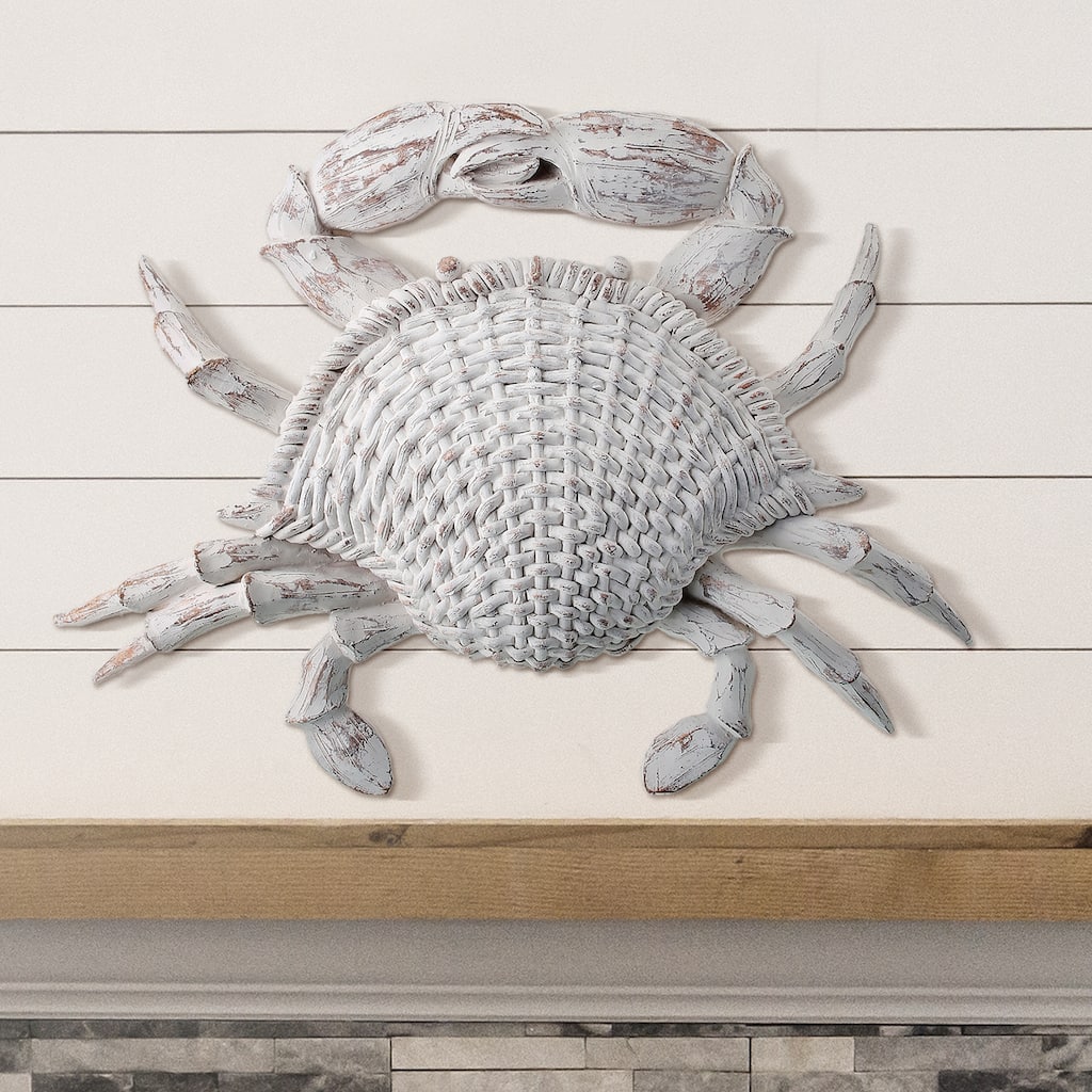 20" Resin 'Wicker' Crab Plaque