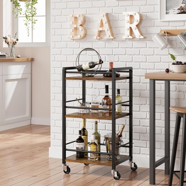 Small Home Bar Serving Carts Mini Bar Cart with Wheels 16.1 W x 10.2 D x 32.2 H On Sale Bed Bath Beyond 40034829