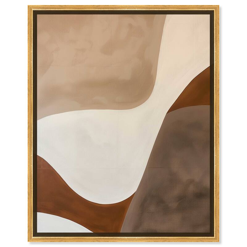 Art Remedy Dream Away Framed Abstract Shapes 1 Piece Canvas Wall Art - 31 x 37 - Gold