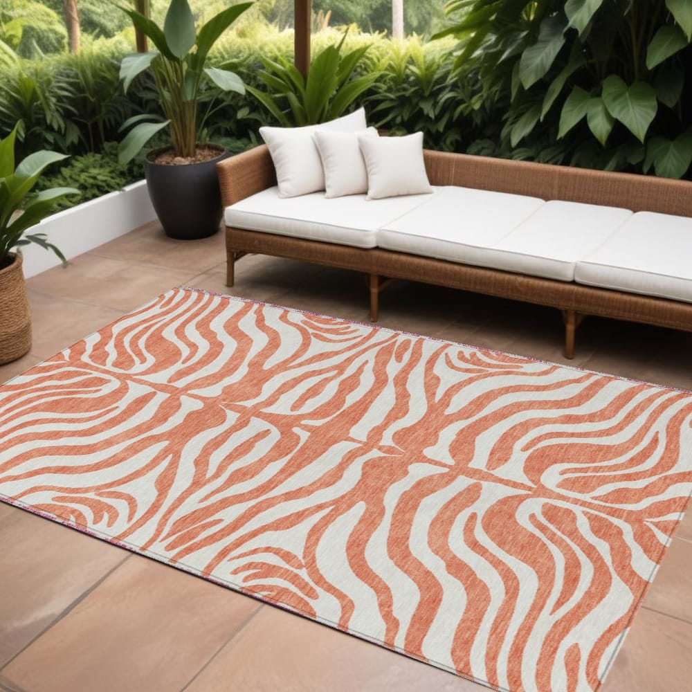 HomeRoots Animal Print Transitional Rectangle Outdoor Rug
