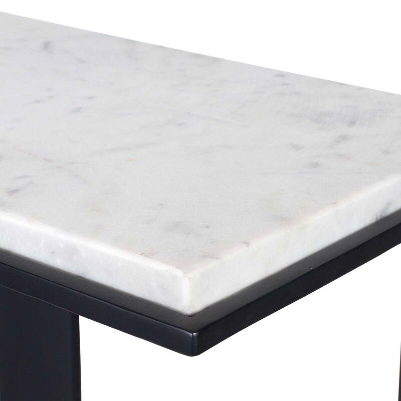 Uttermost Kenora White Marble Accent Table - 18.00" W x 22.50" H x 11.75" D