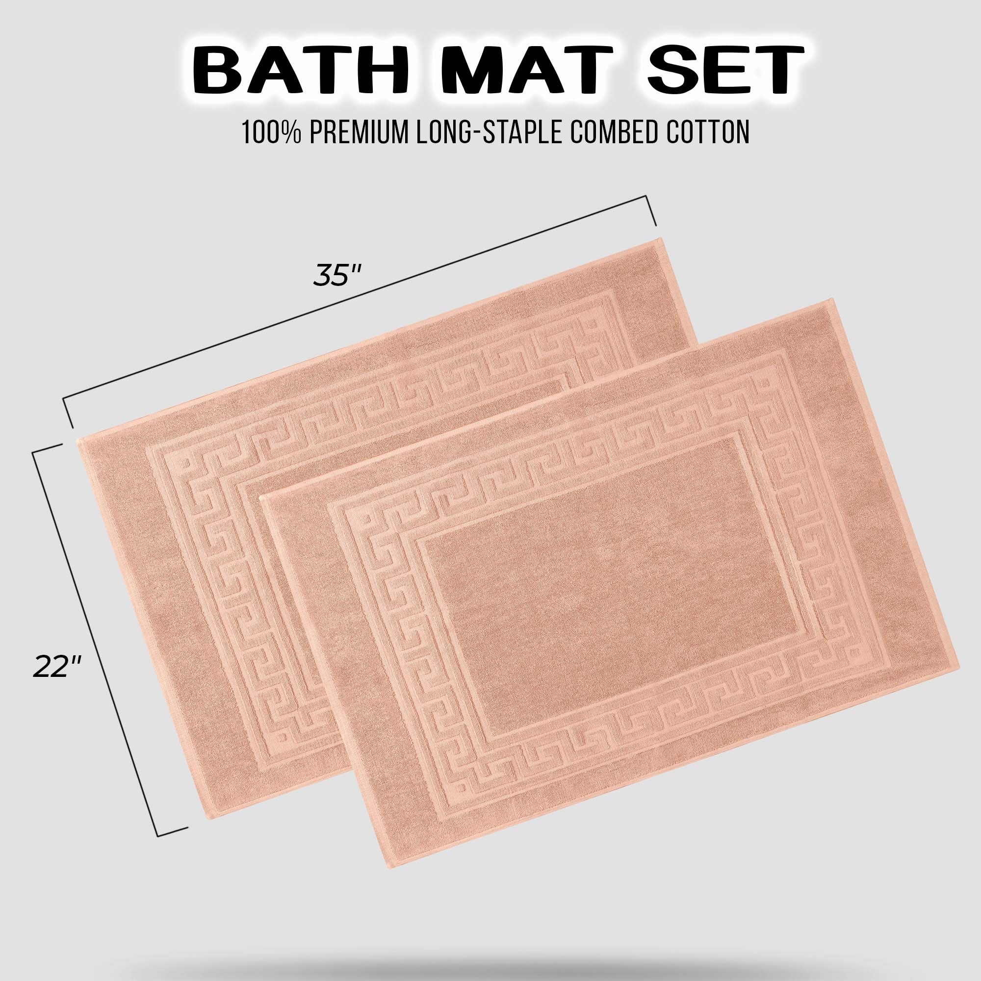 Superior Plush & Absorbent 900 GSM Cotton Bath Mat - (Set of 2