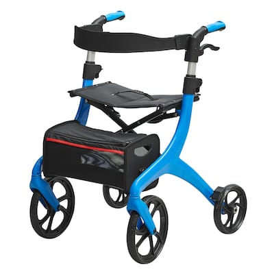 Folding Rollator Walker for Seniors and Adults, Lightweight Aluminum Rolling Walker with Seat and Adjustable Handle