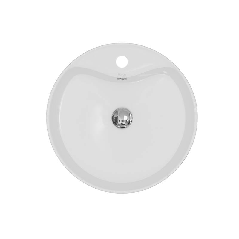 Karran Valera 18" Vitreous China Vessel Bathroom Sink in White with Overflow Drain