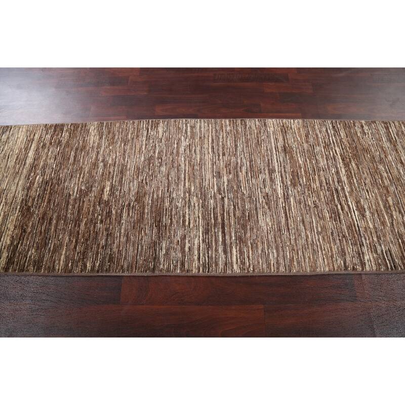 Modern Gabbeh Kashkoli Wool Runner Rug Hand-knotted Oriental Carpet - 2'10" x 9'9"