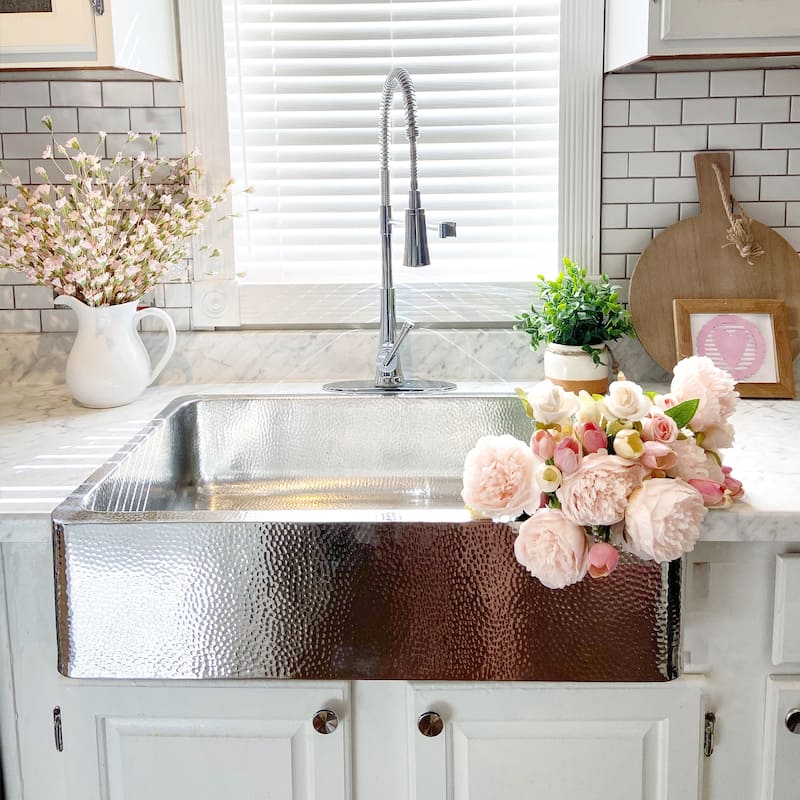 Lange Crafted Stainless Steel 32" Single Bowl Farmhouse Apron Front Undermount Kitchen Sink