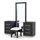 preview thumbnail 13 of 16, Furniture of America Alaric Modern Black Solid Wood 6-Drawer Vanity Set with LED and Power Outlet