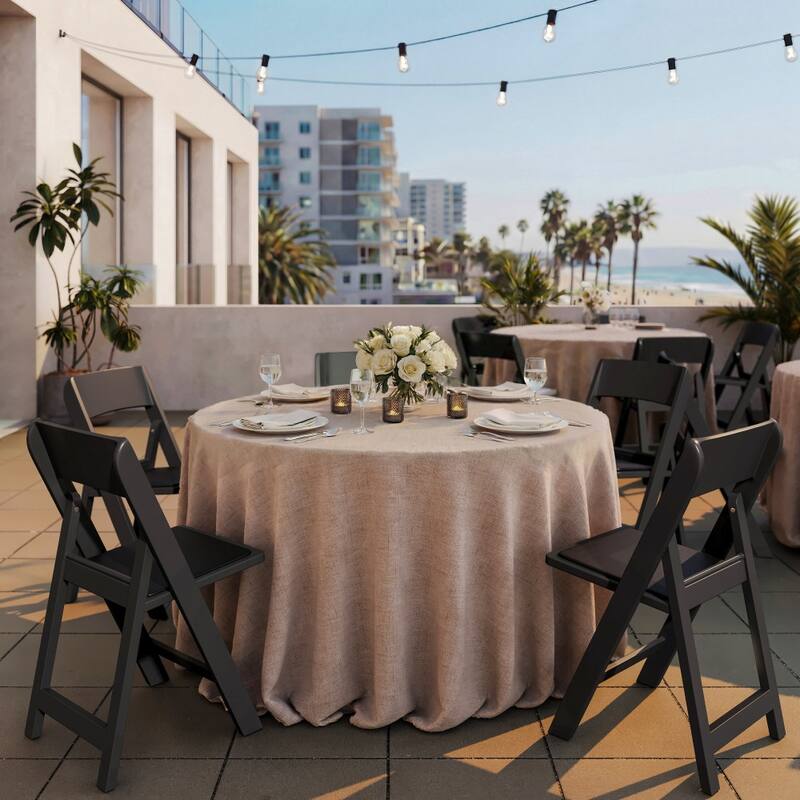 Set of 2 Commercial Resin Folding Event Chairs with Removable Padded Seats - 17.5"W x 18.25"D x 31.25"H