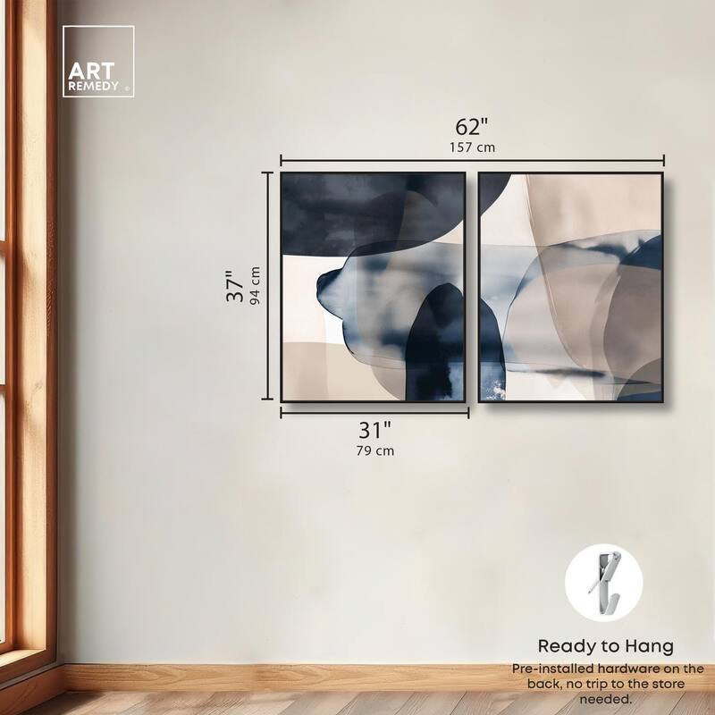 Monochrome Movement Canvas Set of 2 by Art Remedy