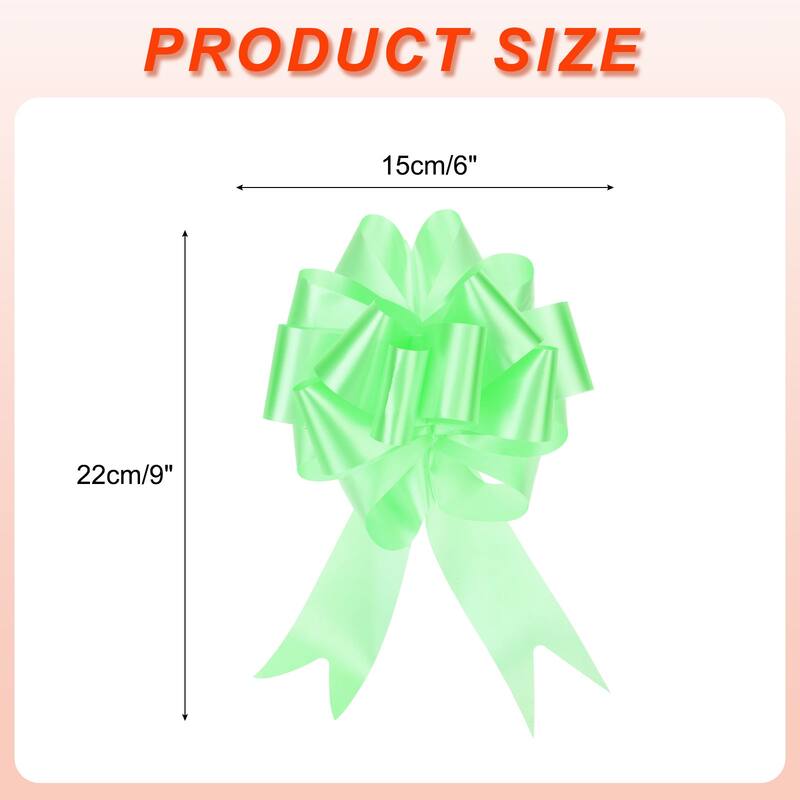 10pcs Large Pull Bow Big Gift Wrapping Bows Ribbon for Christmas Bow - Light Green - 6 Inch