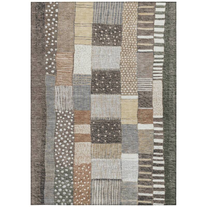 HomeRoots Geometric Transitional Rectangle Outdoor Rug
