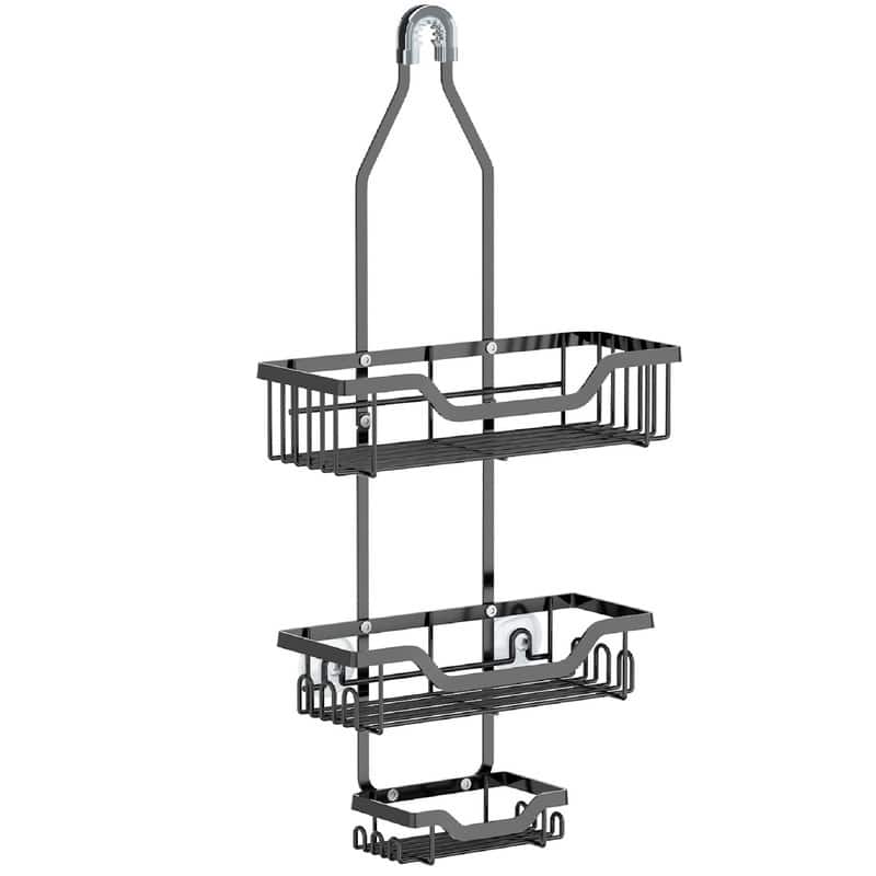 Utopia Alley KD Rust-Resistant Steel Shower Caddy for Shower Heads - Hanging Shower Caddy Organizer - 11.81*4.92*26.38" - 11.81*4.92*26.38" - Black