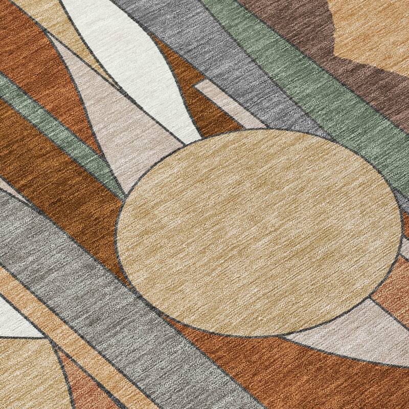 Machine Washable Indoor/ Outdoor Contemporary Retro Chantille Rug