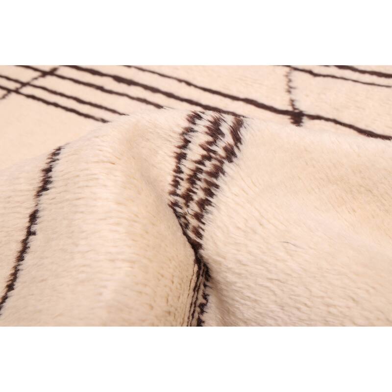 ECARPETGALLERY Hand-knotted Pak Finest Marrakesh Cream Wool Rug - 4'5 x 5'11