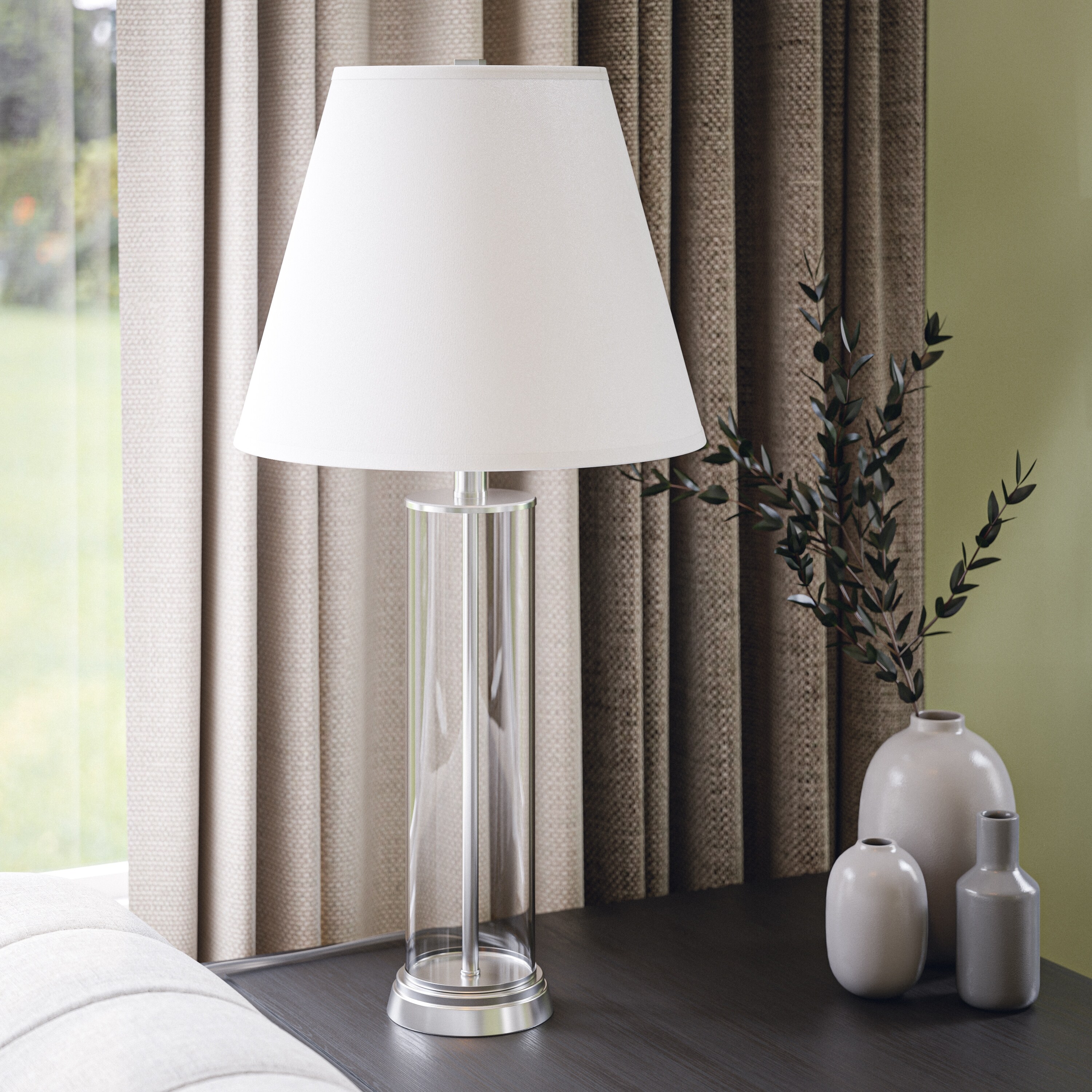 Fillable table top lamp clear glass