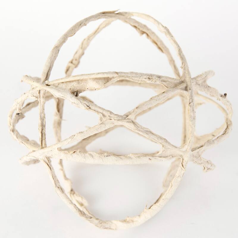 Kali Small Beige Decorative Metal & Paper Object