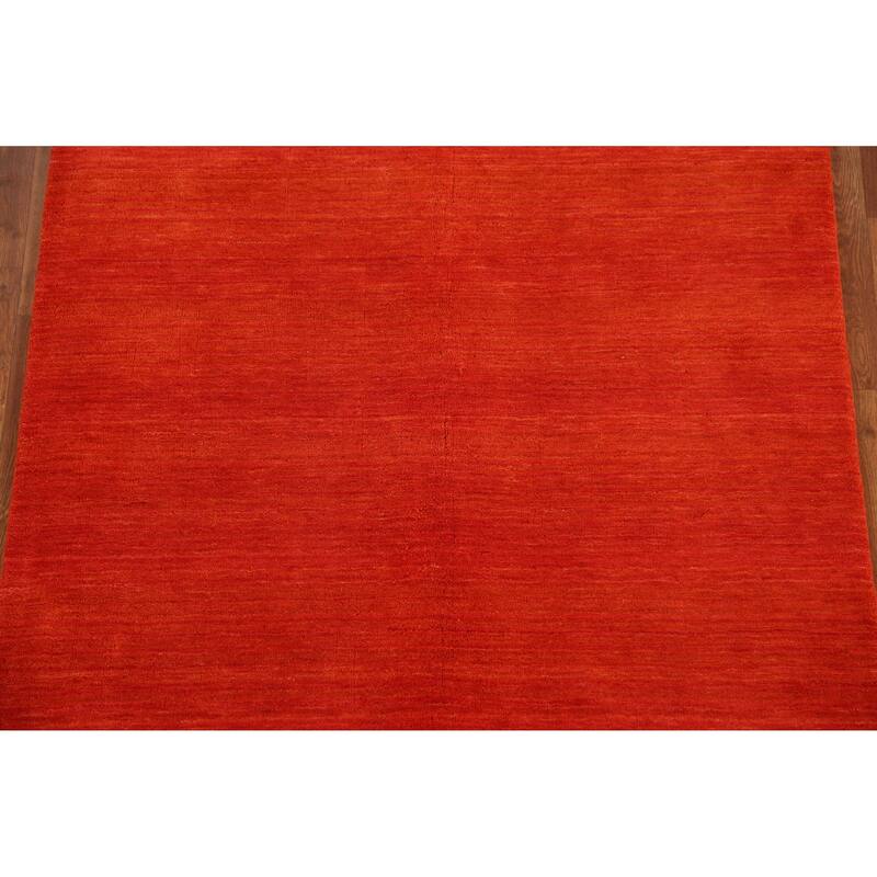 Hand Knotted Oriental 100% Wool Carpet Tribal Animal Pictorial Oranges & Rust Gabbeh Area Rug - 6' 6'' X 4' 6''