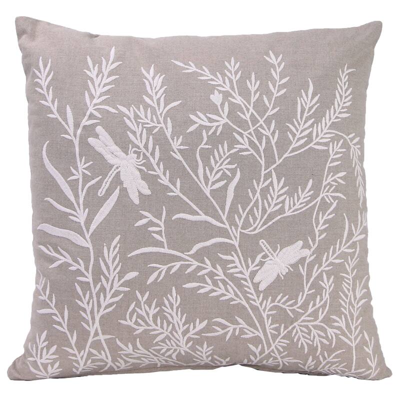 18" x 18" Insect Reversible Indoor Throw Pillow with Welt - Spring Flowers