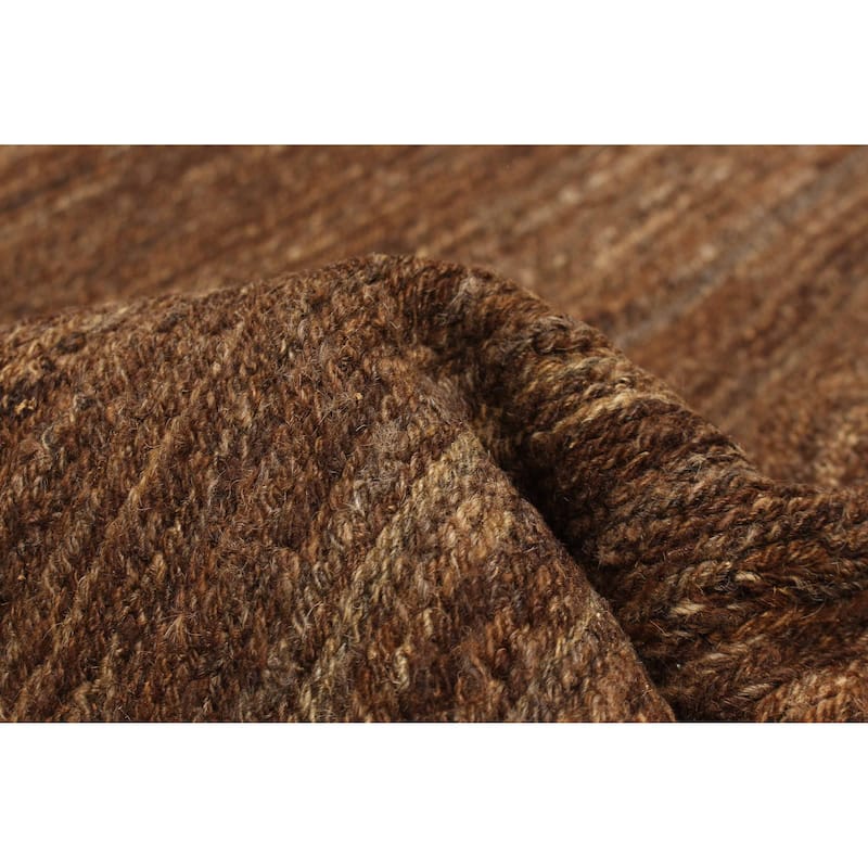 ECARPETGALLERY Flat-Weave Natural Brown Wool Tapestry Kilim - 5'0 x 6'8