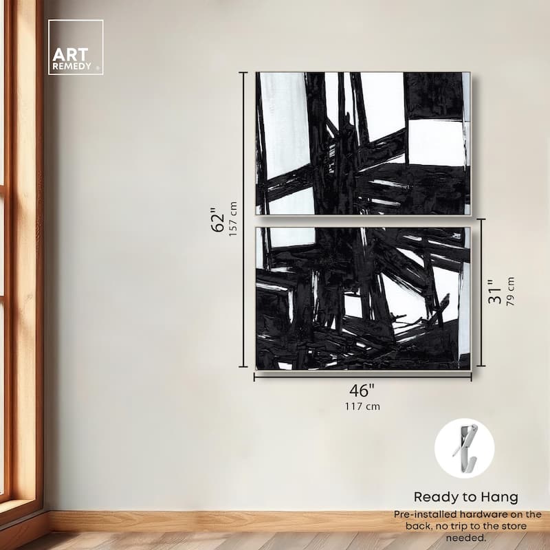Monochrome Study Canvas Set of 2 by Art Remedy