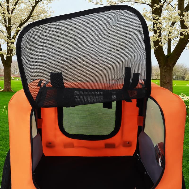 Heavy Duty Foldable Pet Bike Trailer - Dog & Cargo Carrier with 16-Inch All-Terrain Wheels and Universal Hitch