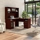 preview thumbnail 43 of 81, Cabot 60W L-Shaped Desk with Hutch and Storage by Bush Furniture Harvest Cherry