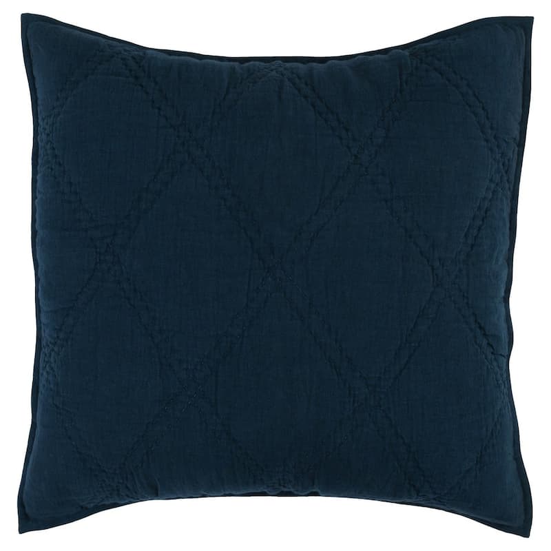 Casi 100% Belgian Flax Linen Midnight Blue Shams by Kosas Home