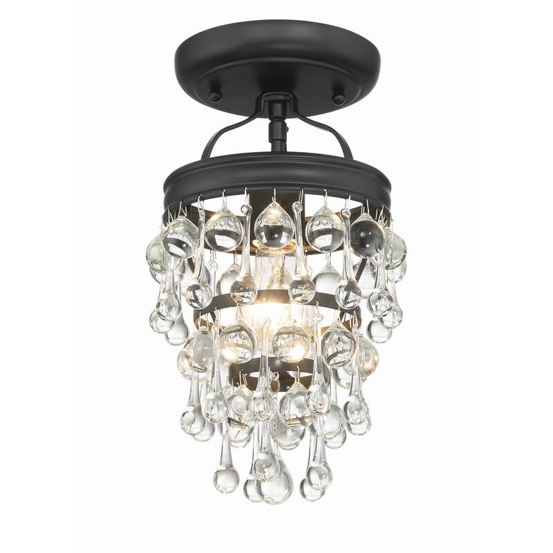 Calypso 1 Light Matte Black Ceiling Mount - 7.25"W x 13"H x 7.25"D