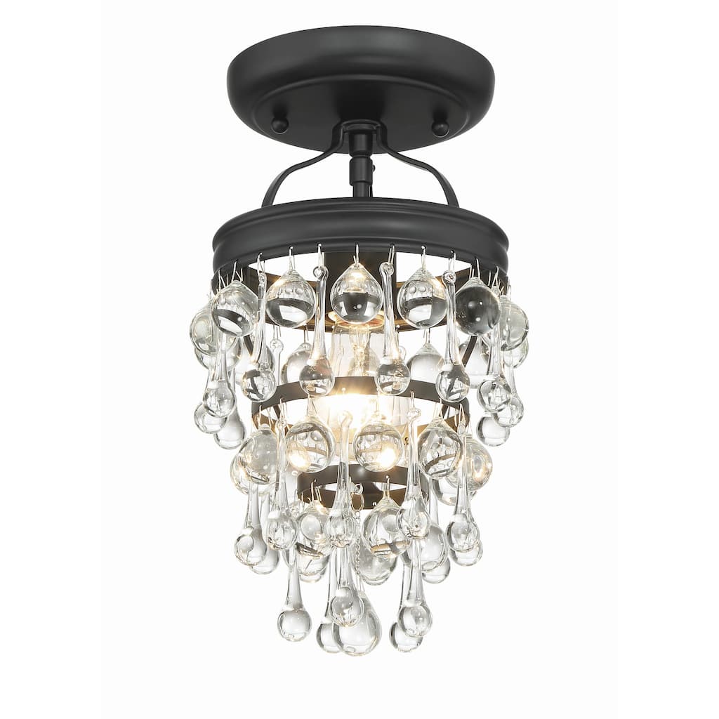 Calypso 1 Light Matte Black Ceiling Mount - 7.25"W x 13"H x 7.25"D