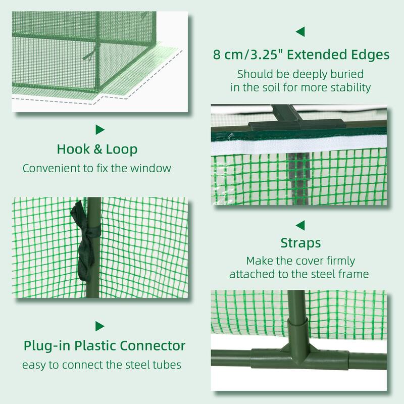 Mini Greenhouse Portable Hot House for Plants with Large Zipper Windows for Garden - 71" x 36"
