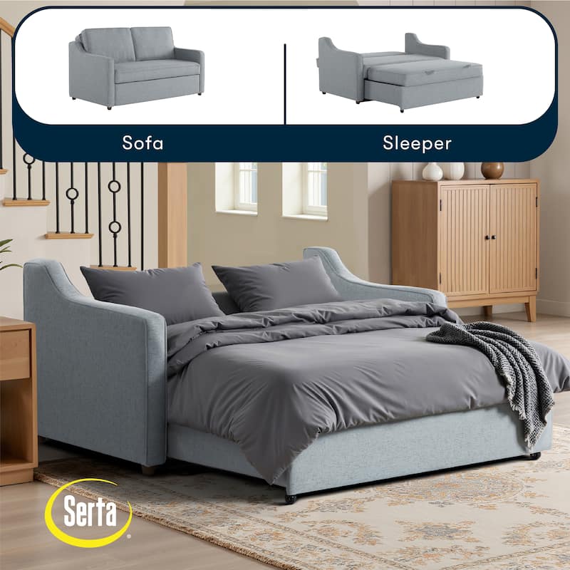 Serta Carey Convertible Sofa in Chenille Fabric