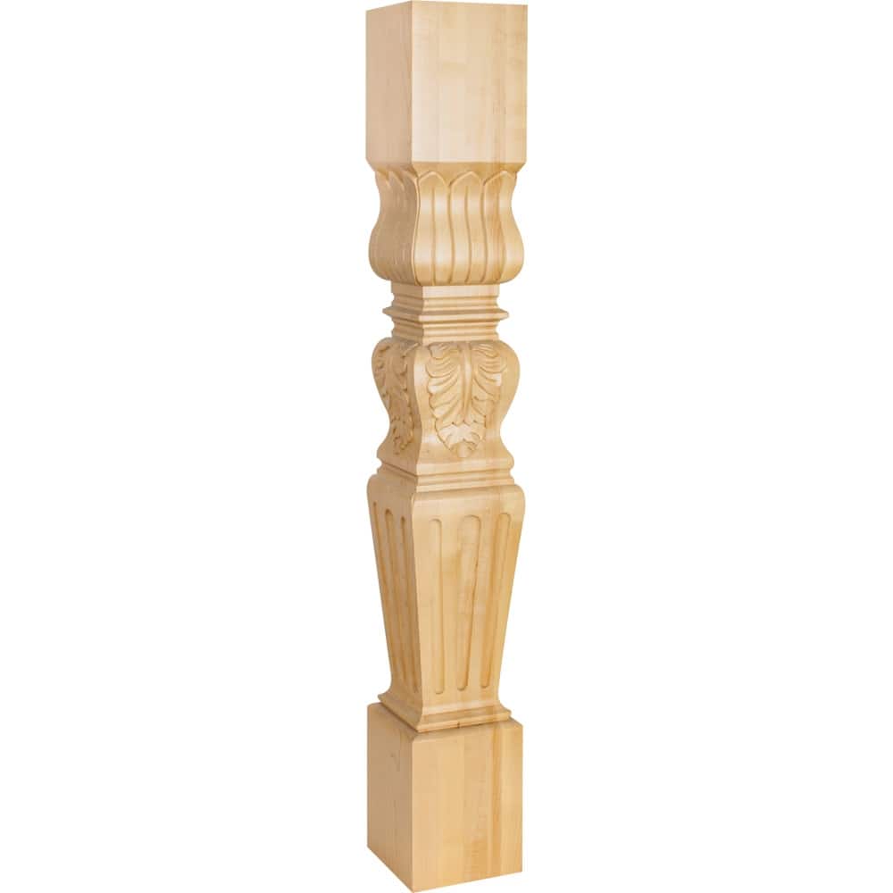 Hardware Resources Corner Post with Fluted Acanthus Styling, 35-1/2"H